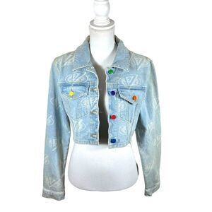 Guess x J. Val in Limited Edition Faded Logo Crop Denim Jacket